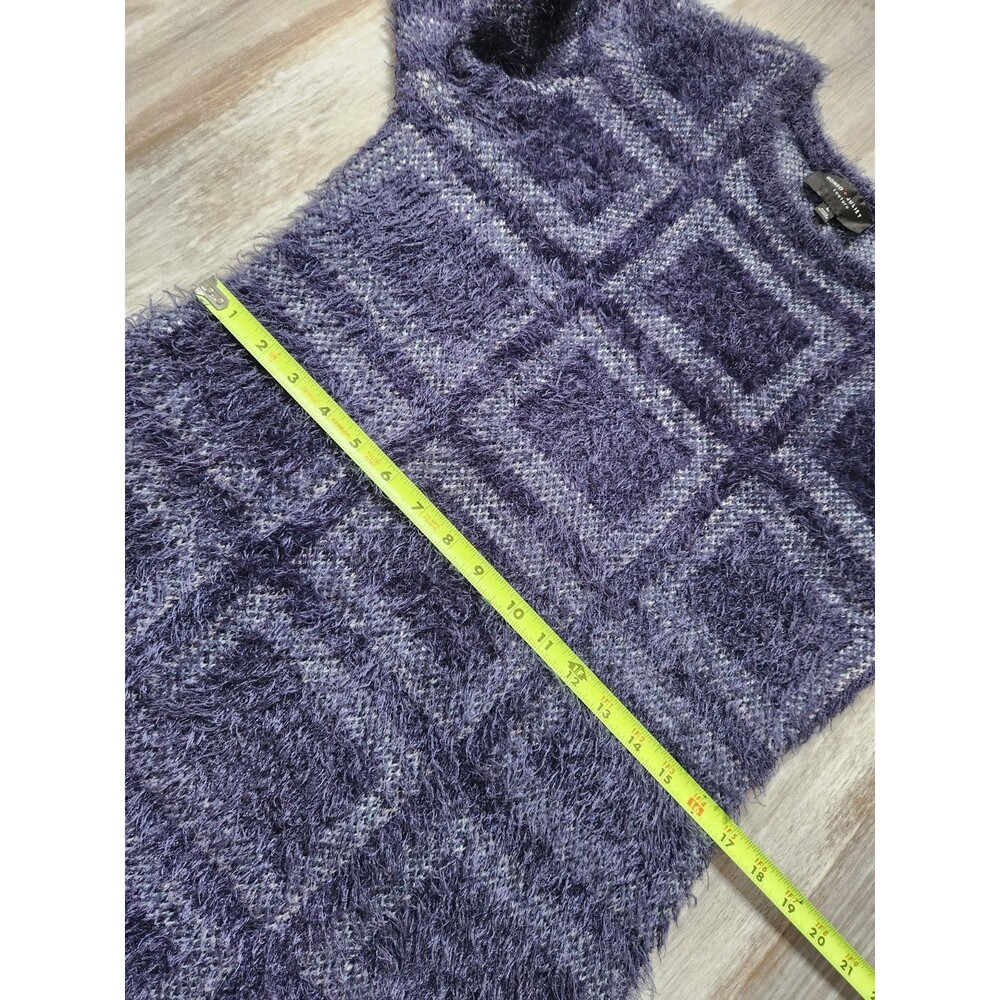 Romeo & Juliet Couture Fuzzy Sweater Dress Blue White Thick Stretch Womens L EUC - Picture 7 of 10